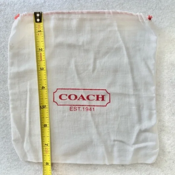 Coach Small White Drawstring Dust Bag NWOT - Picture 3 of 3